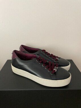 MICHAEL KORS Leather Lace Up Sneakers NEW